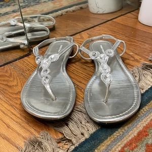 Rhinestone silver sandals